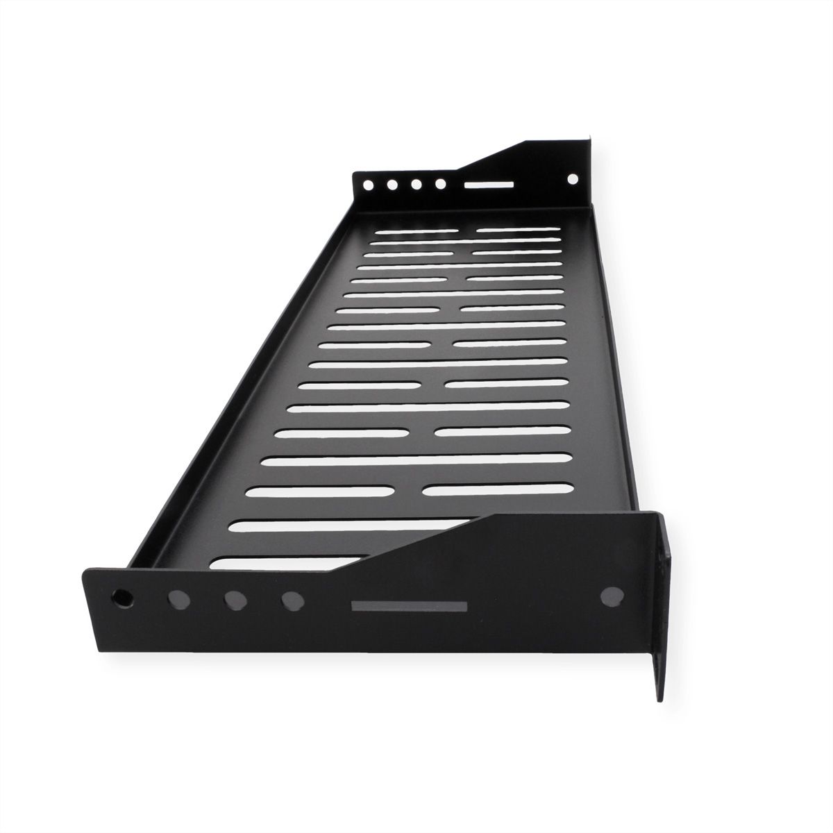 VALUE 19"-Fixed Shelf, 440 x 150mm, max. 10kg, 1U, U-Shape, black