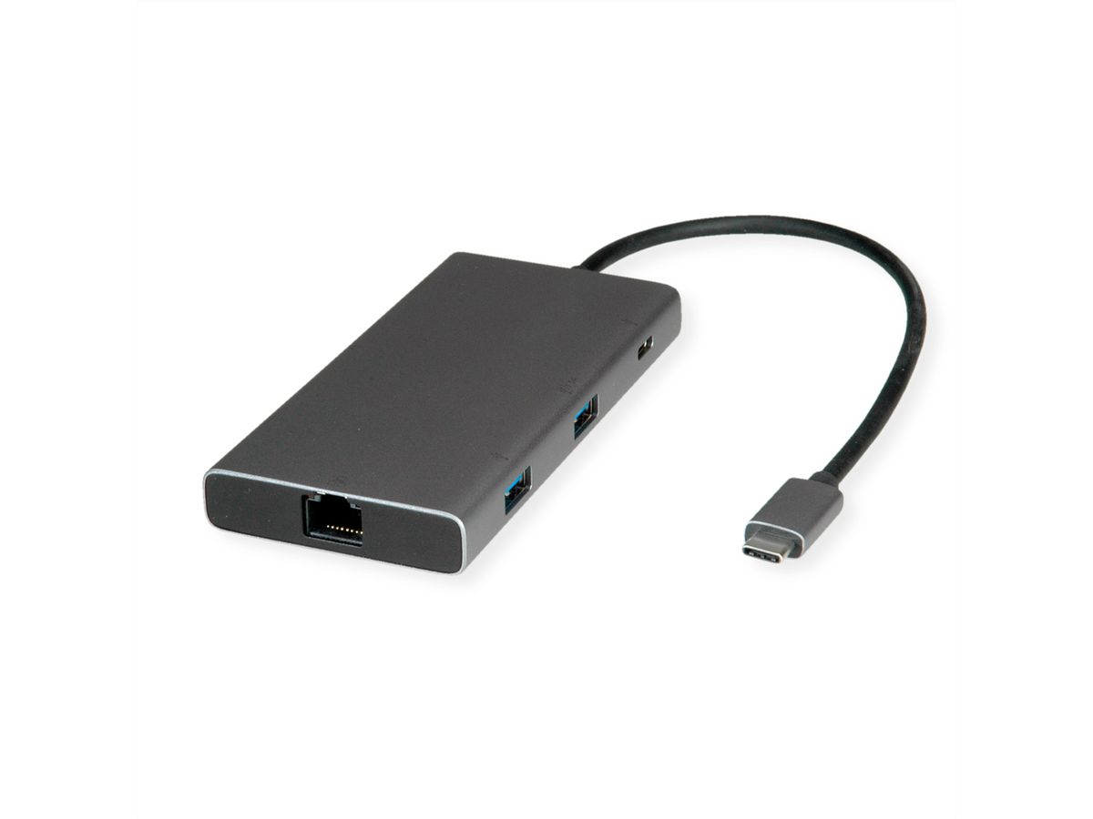 WAARDE USB Type C Docking Station, HDMI+DP 4K60, 3x US3.2Gen1 (1x C + 2x A), 1x PD, 1x RJ45