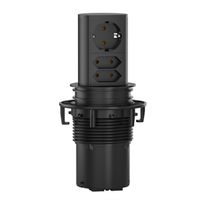 BACHMANN ELEVATOR 1x CEE 7/7 2x Euro, black, 2 m