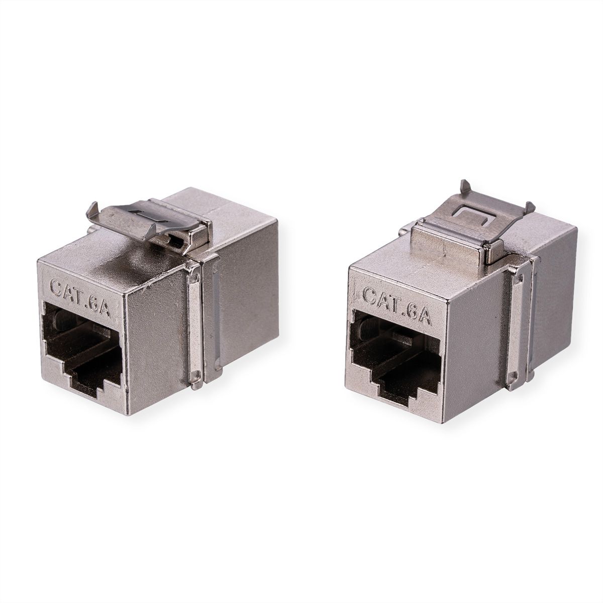 VALUE RJ-45-koppeling, keystone, afgeschermd, Cat.6A (Klasse EA), korte uitvoering, zilver