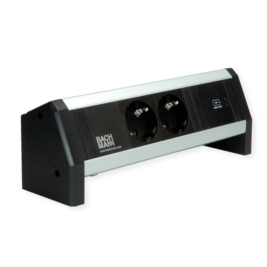 BACHMANN DESK 2xprotective contact USB C, USB Charger 30W GST18