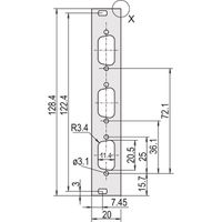 SCHROFF Voorpaneel, vlak, Refrofit Afscherming, D-Sub uitsparing, 3 HE, 4 HE, 3 x 9 Pen, 2,5 mm, Al, geanodiseerd vooraan, geleidend achteraan