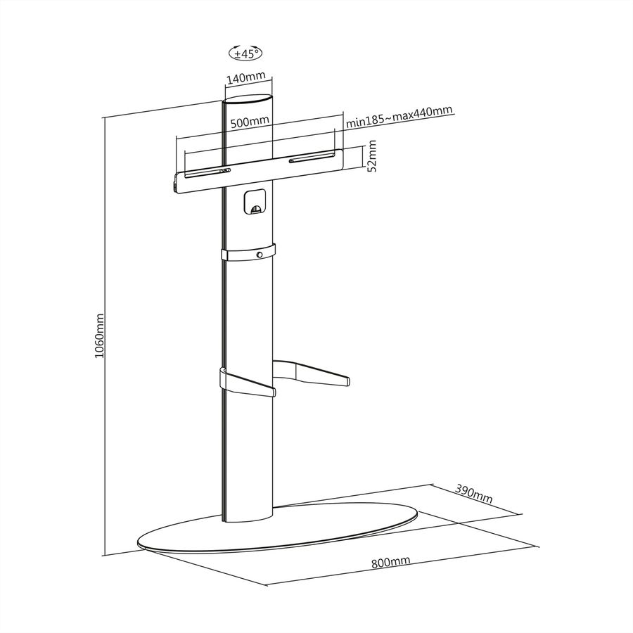 ROLINE LCD/TV Floor Stand, up to 40kg, silver