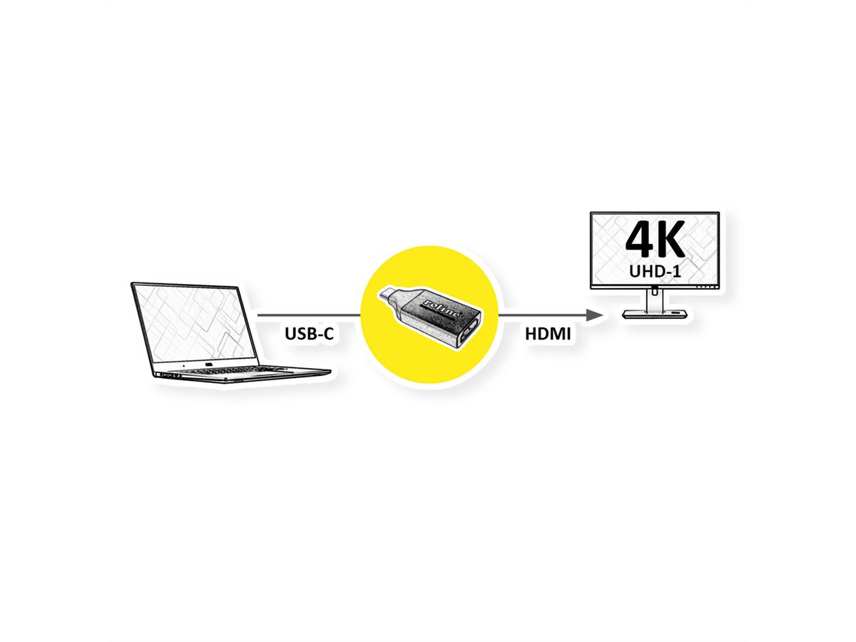 ROLINE Type C - HDMI Display Adapter, M/F