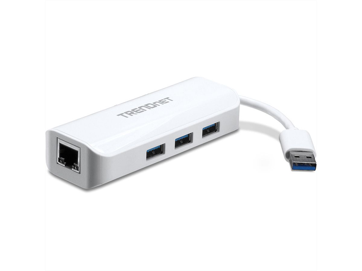 TRENDnet TU3-ETGH3 USB 3.0 zu Gigabit Adapter + USB Hub