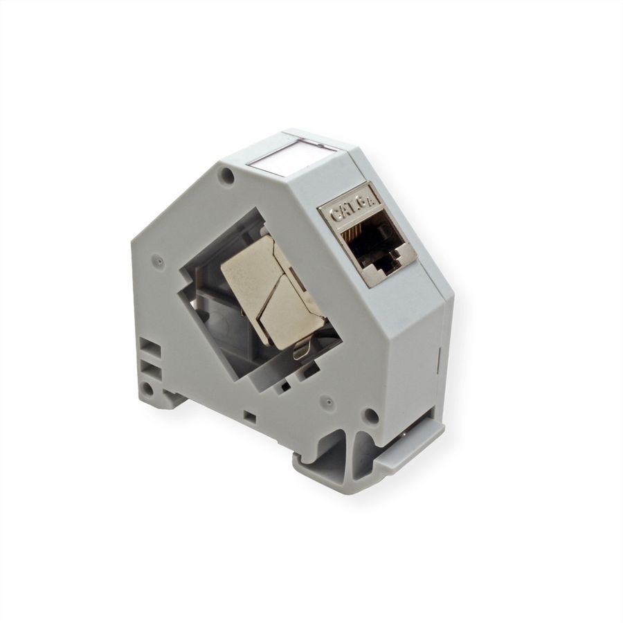 ROLINE Keystone Holder, empty, DIN-RAIL, 45°
