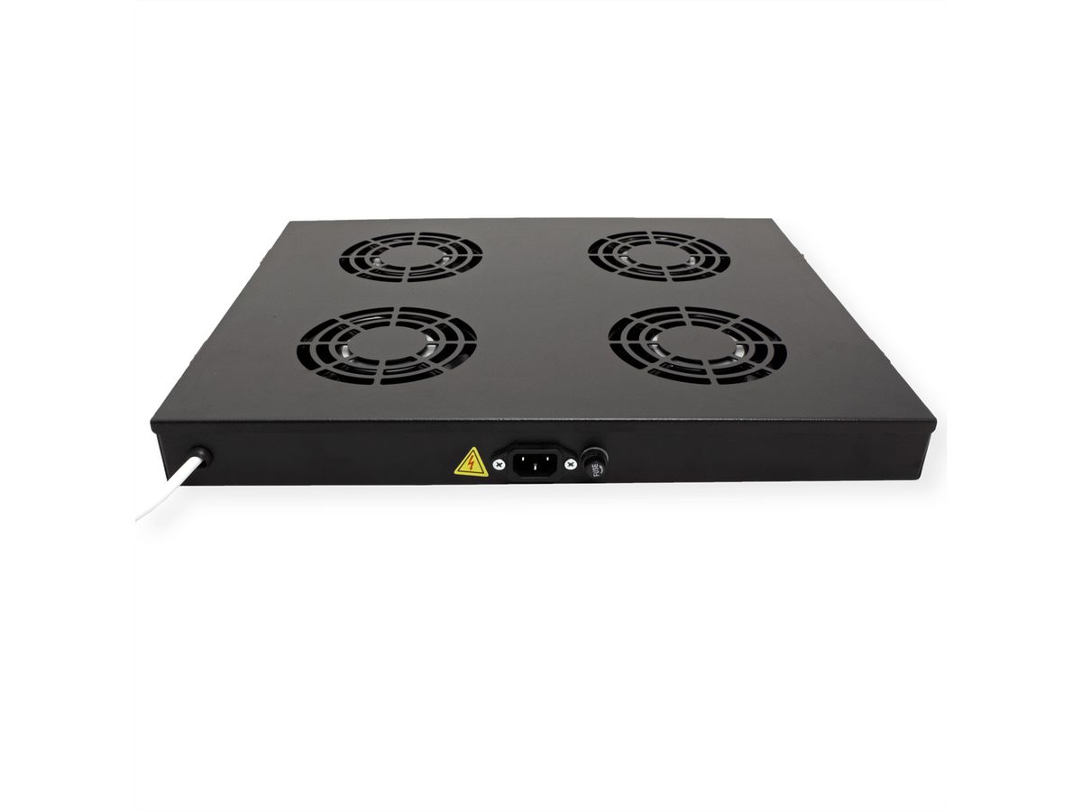 ROLINE 19-inch ventilatorunit 4 ventilatoren, Thermostaat zwart