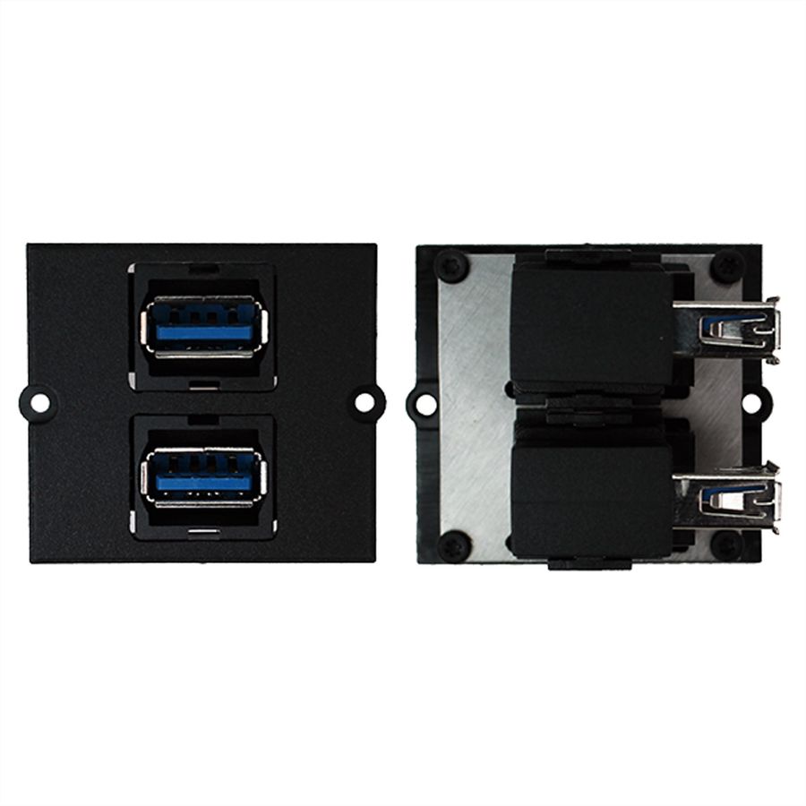 BACHMANN frame 2xUSB 3.0, 90° side outlet