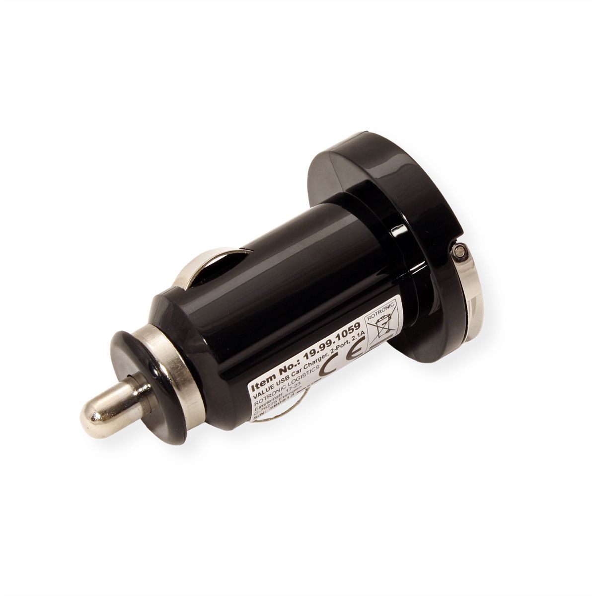 VALUE USB Auto oplader, 2 Poort, 10W,