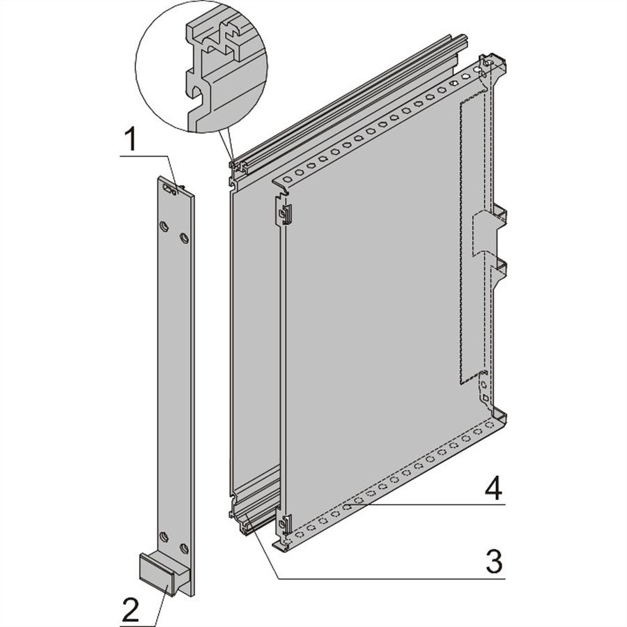 SCHROFF-frame insteekmodule PRO-set, met kap, niet afgeschermd, 6 HE, 5 HE, 167 mm