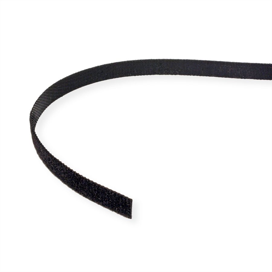 VALUE Klittenband op rol, 10mm, zwart, 25 m