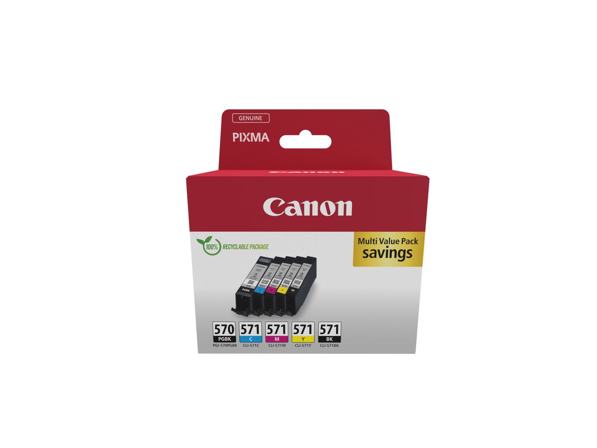 Canon 0372C006 inktcartridge 5 stuk(s) Origineel Zwart, Cyaan, Magenta, Geel