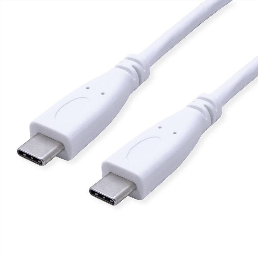 VALUE USB 3.2 Gen 2 kabel, C-C, M/M, 4K UHD-1, 10Gbit/s, Emark, 100W, wit, 0,5 m
