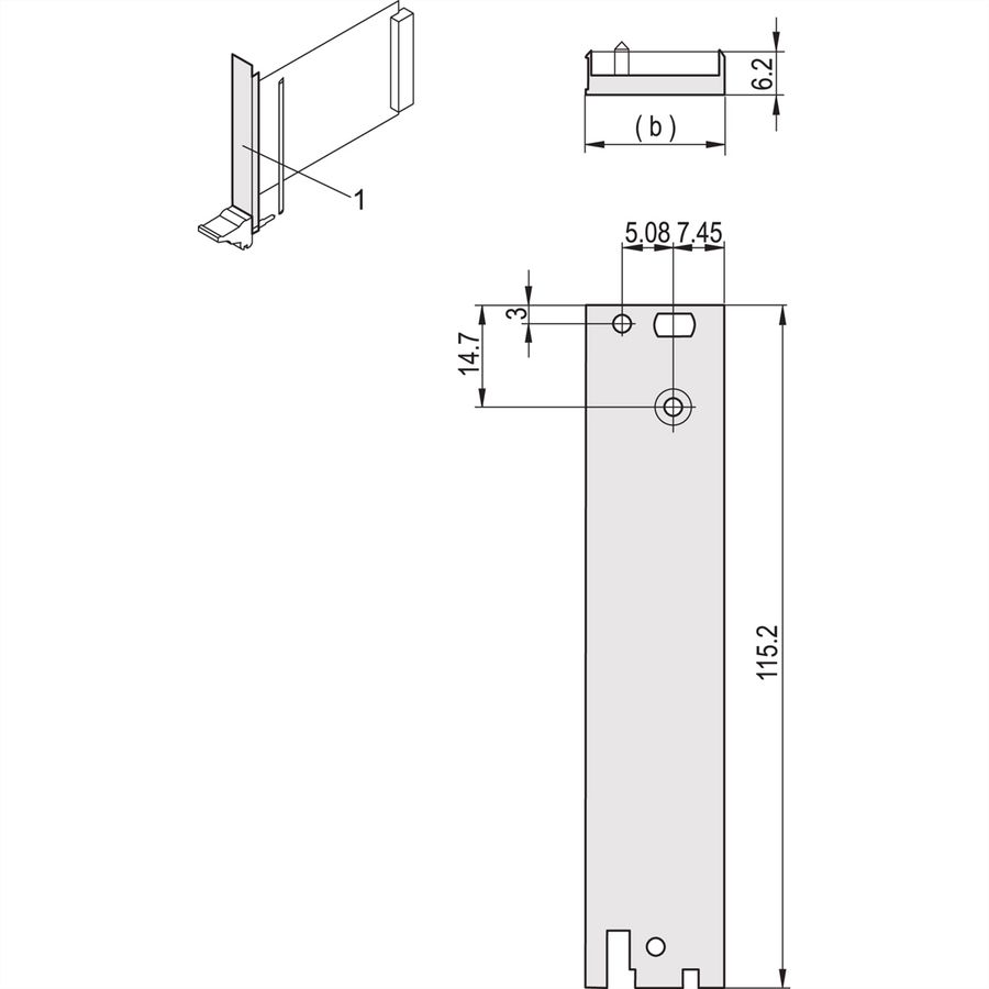 SCHROFF Insteekmodule, U-profiel voorpaneel, voor IEL, IET, Type 2 handgreep, afschermbaar, 3 HE, 4 HE, I/O achter, 2,5 mm, Al, geanodiseerd vooraan, geleidend achteraan
