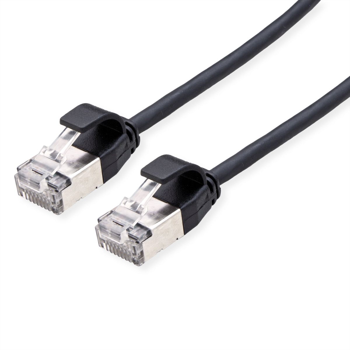 ROLINE F/UTP DataCenter Patchkabel Cat.6A (Class EA), LSOH, extra dun, zwart, 0,15 m