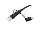 ROLINE USB 2.0-kabel type C, M/M, met adapters voor gegevensblokkering type A+C, 1 m