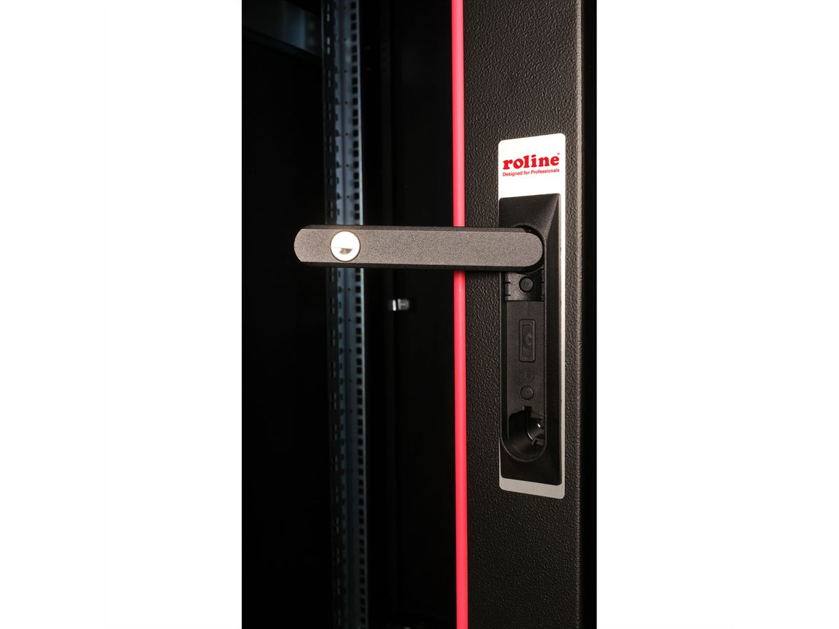 ROLINE 19-inch netwerkkast Pro 22 U, 600x600 BxD Glazen deur zwart