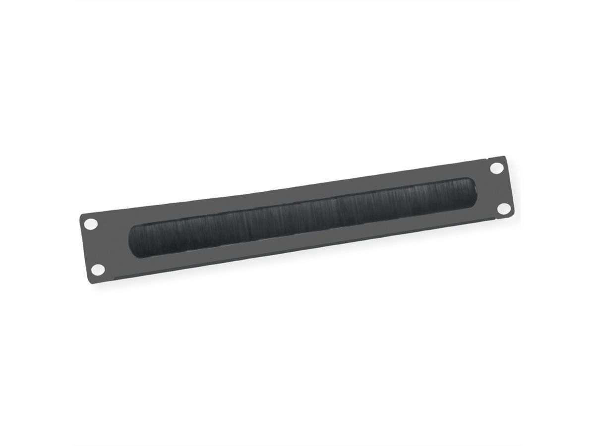VALUE 19" Kabel doorvoerstrook 2 HE met borstel, zwart