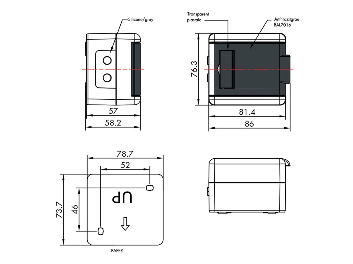 VALUE Outdoor wandbehuizing voor 2x keystones , grijs