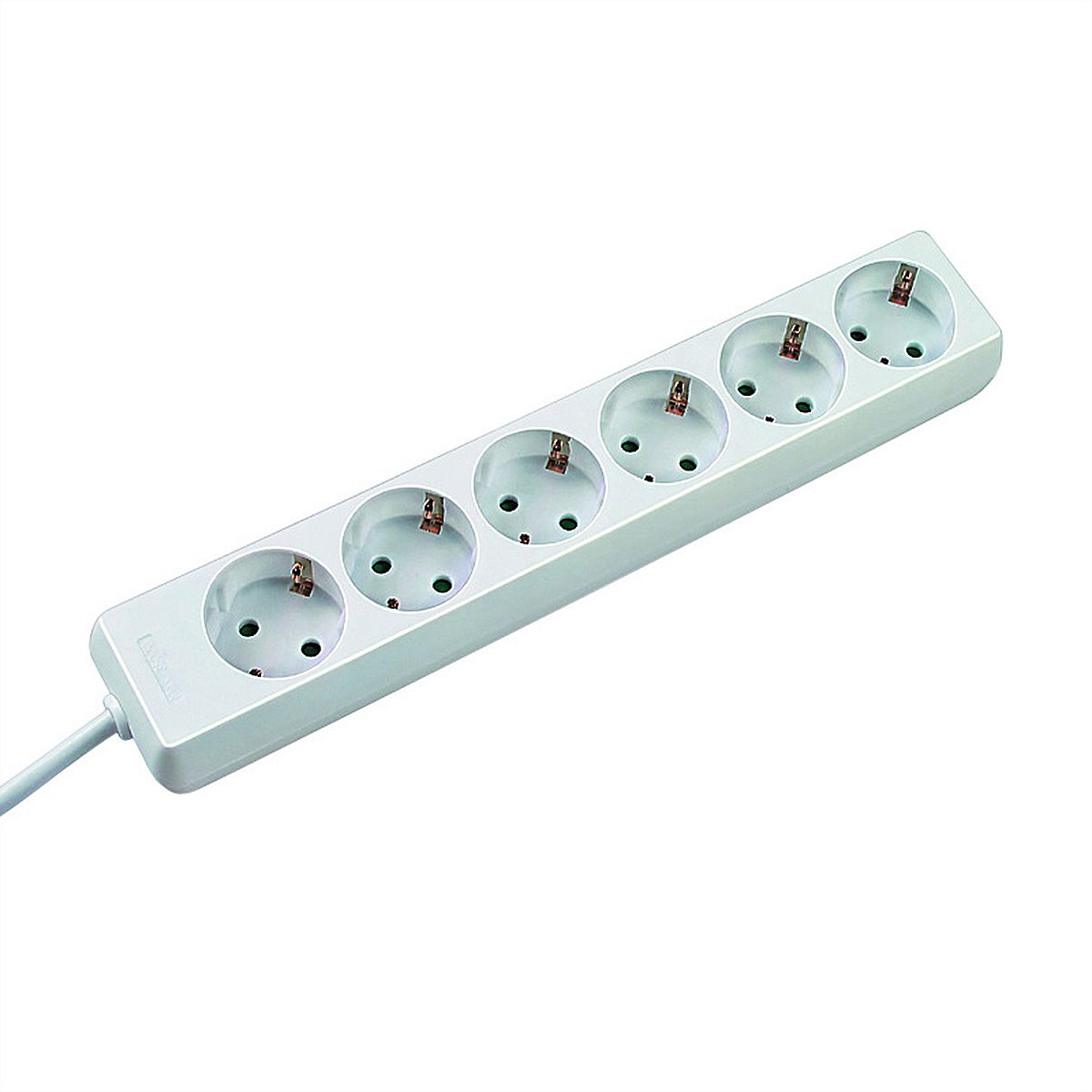 BACHMANN SELLY socket strip 6x earthing contact, white, 1.5 m