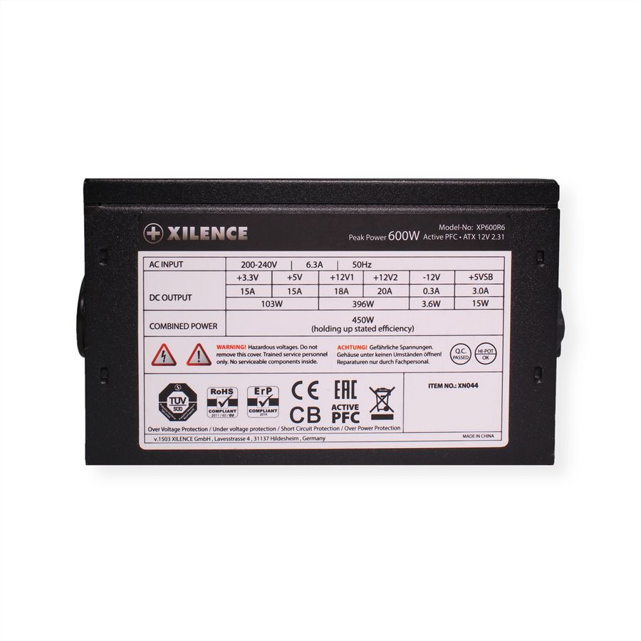 Xilence XP600R6 PC voeding, 600W Peak Power, ATX