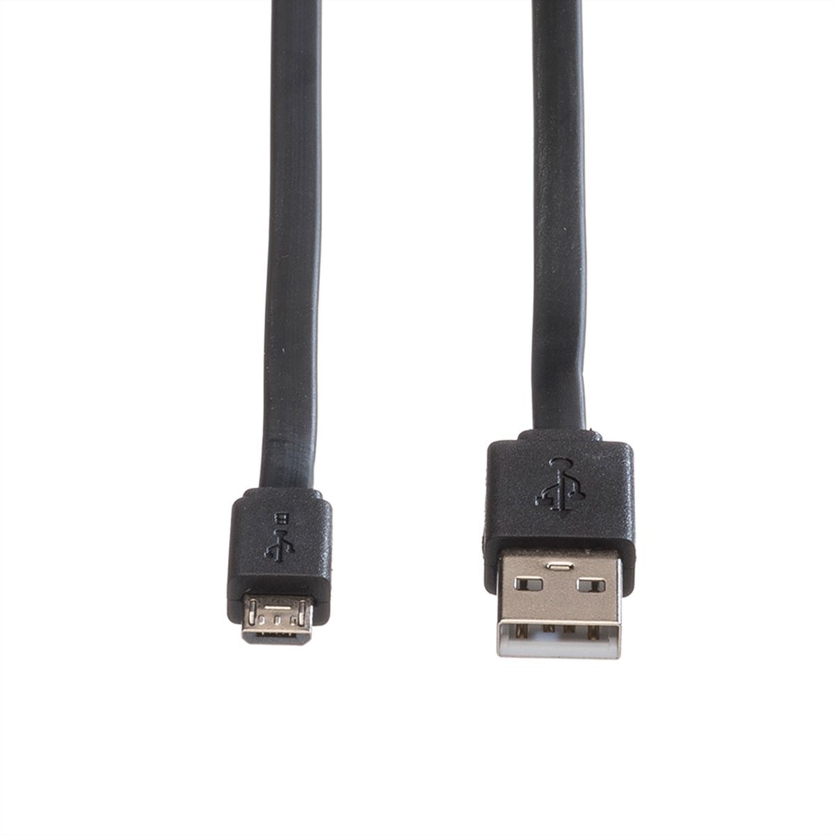 ROLINE USB 2.0 kabel, USB A M - Micro USB B M, zwart, 1 m