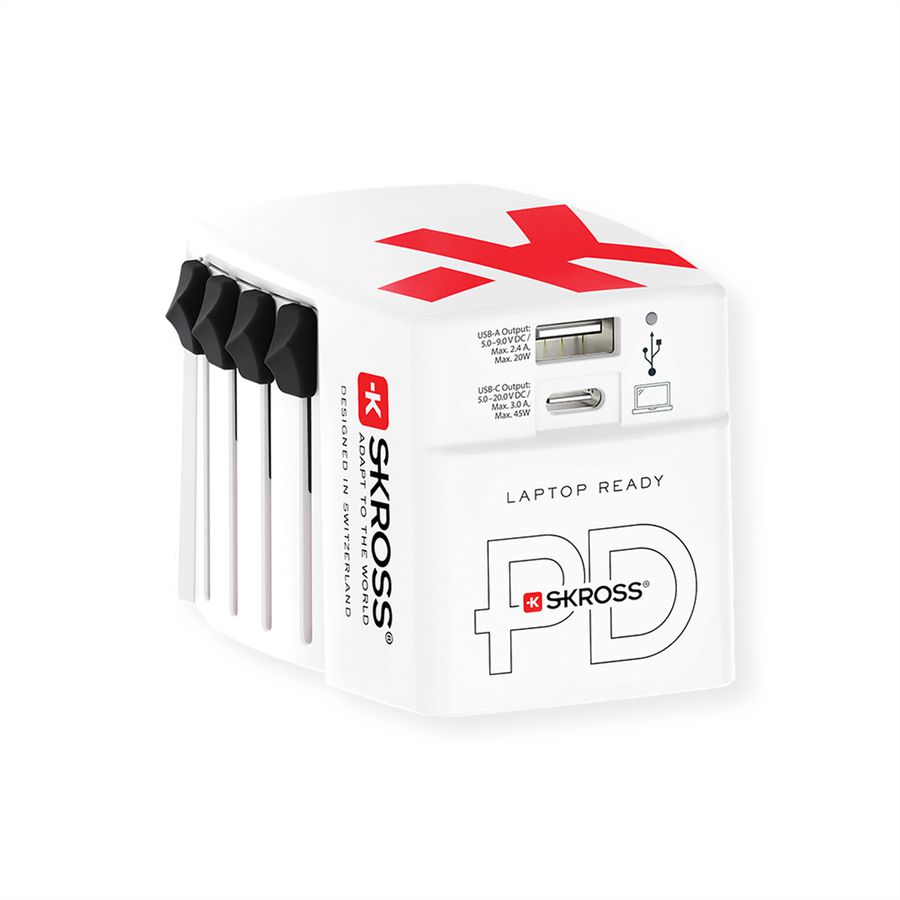 Skross World USB Charger AC45PD with USB C cable, worldwide