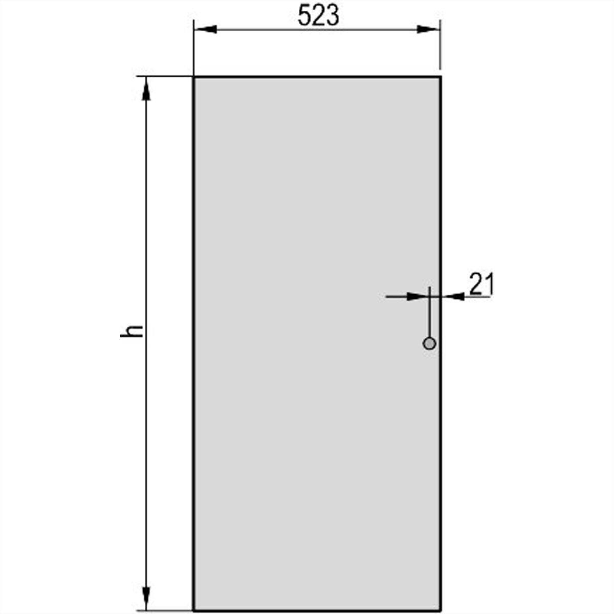 SCHROFF Eurorack stalen deur, 120° openingshoek, RAL 7035, 29 HE 600W