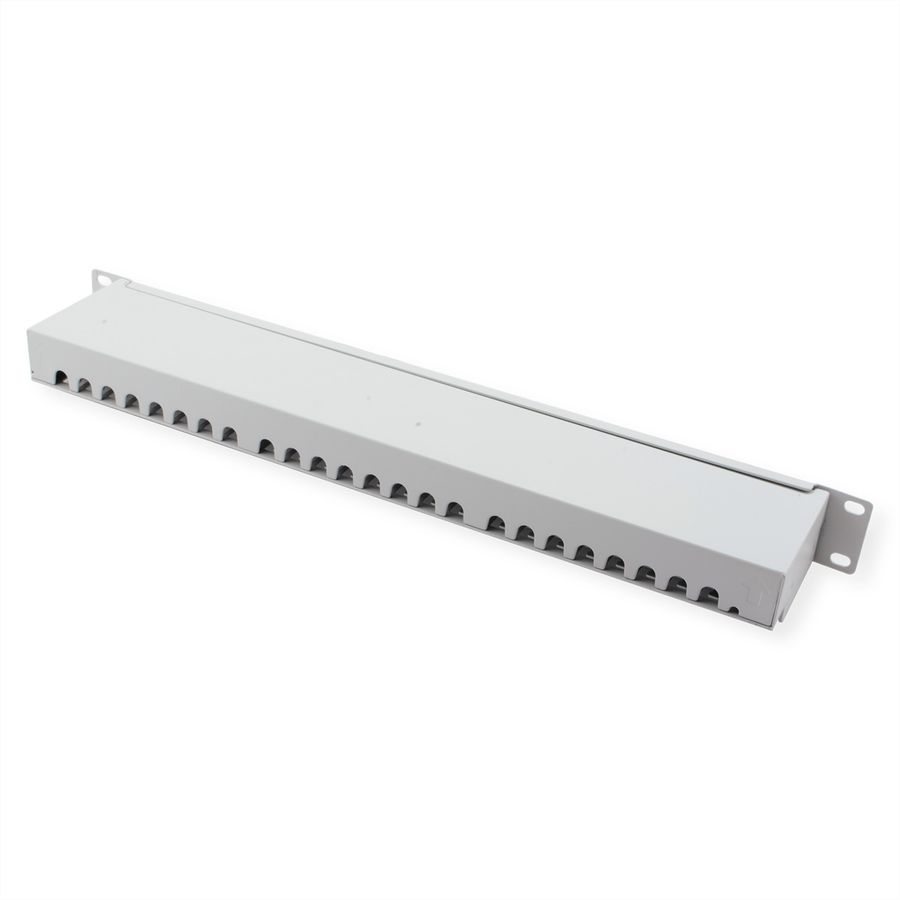 VALUE Cat.6A (Class EA) 19" Patch Panel, 24 Ports, shielded, grey