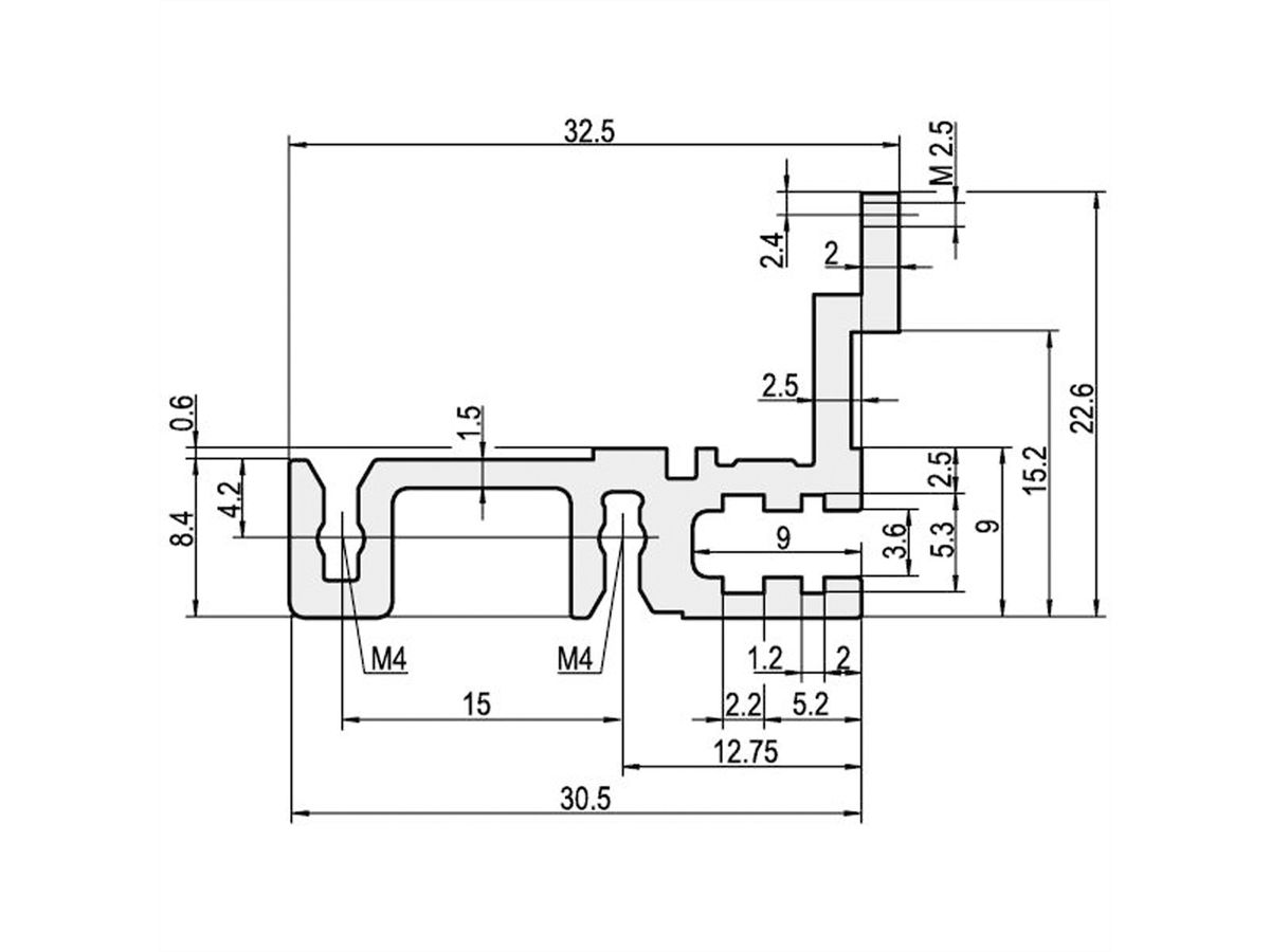 SCHROFF type H-MZ stable, with Z-rail - MODUL. REAR 1MT H MZ