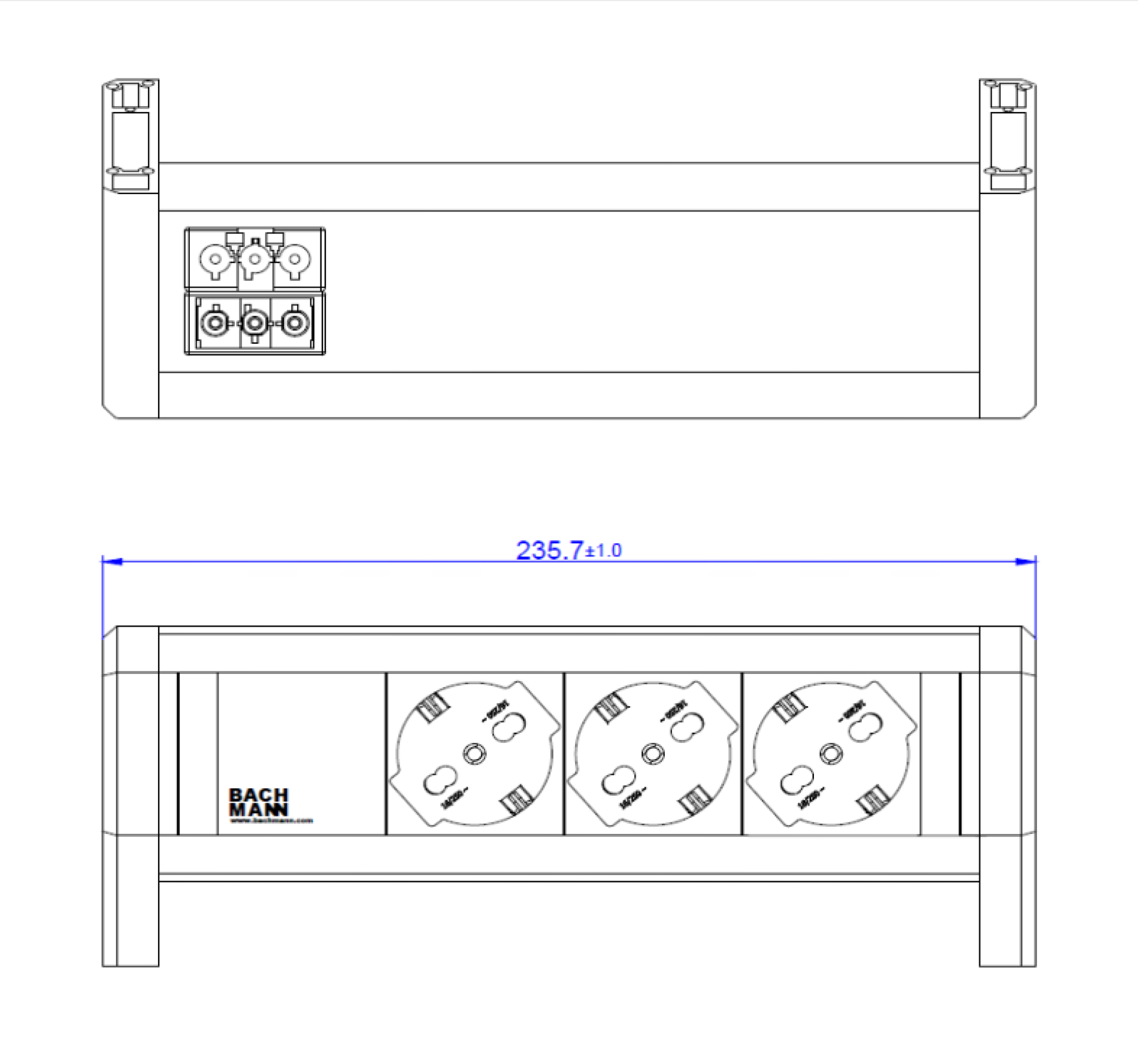 BACHMANN DESK 3xP40 GST18 RAL9010