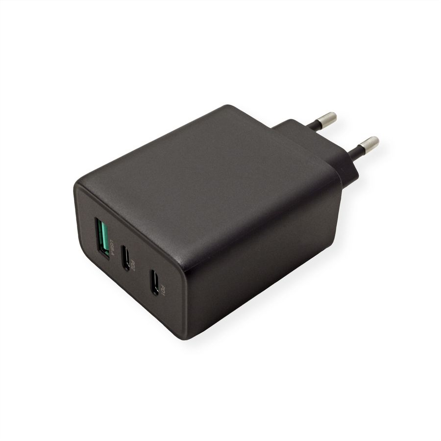 VALUE USB Wall Charger, 3-Port, (2x C+ 1x A), 65W, GaN