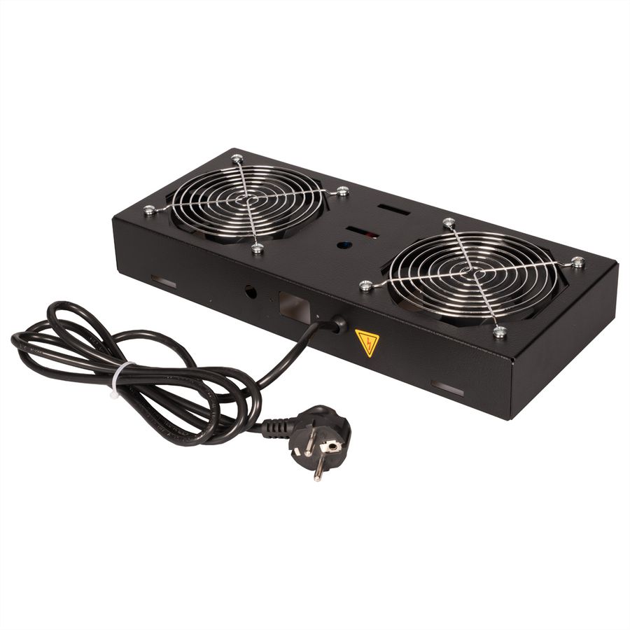 ROLINE Fan unit with 2 fans, for 19" Wall Cabinet black