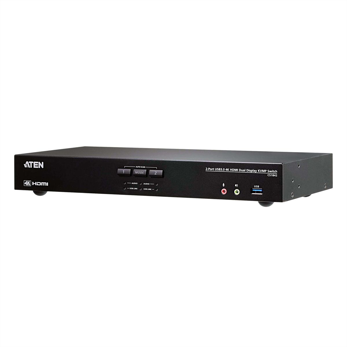 ATEN CS1842 2-Poorts True 4K HDMI Dual View KVM Switch met Audio & USB 3.0Hub