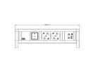 BACHMANN DESK 2xP40 1xUSB A/C 22W 1xSwitch GST18 RAL9010