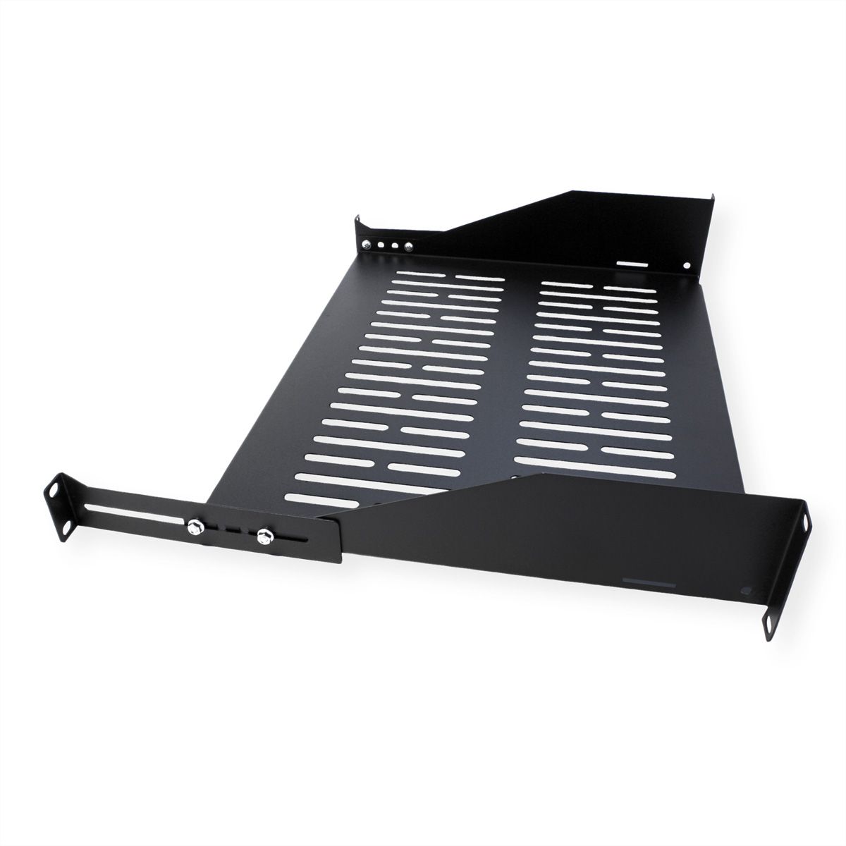 VALUE 19"-Fixed Shelf, 485 x 350mm, 2U, max. 25kg, black