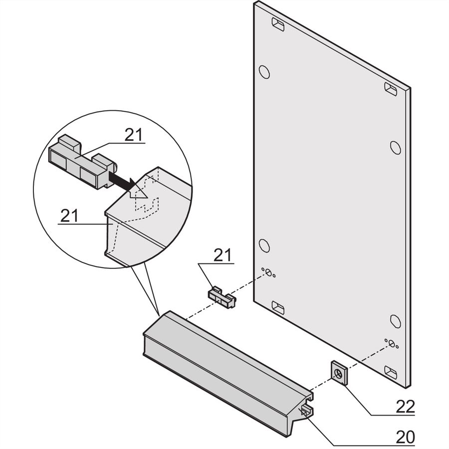 SCHROFF statische handgreep alu profiel trapezium 42 pk