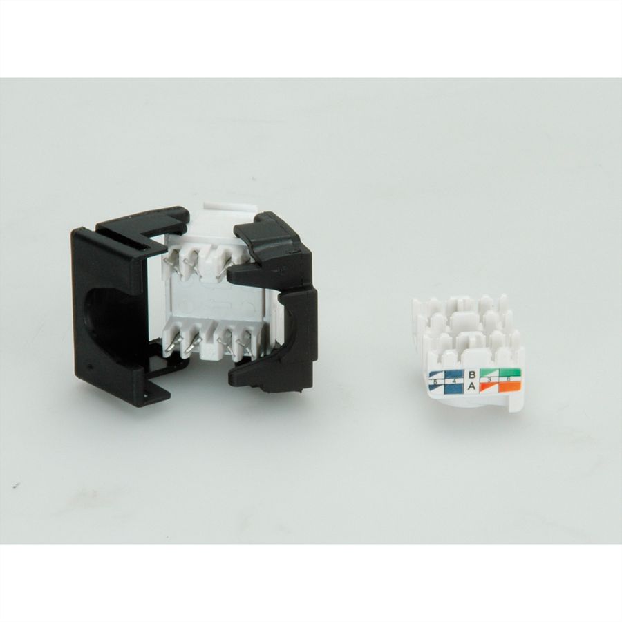 VALUE Cat.6 (klasse E) Keystone onafgeschermd, zonder gereedschap, wit