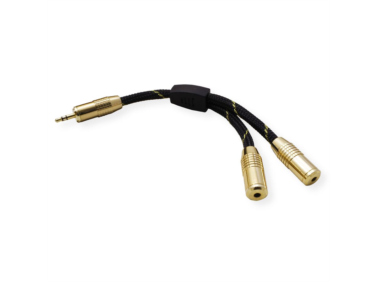 ROLINE GOLD 3.5mm Adapter cable (1x M, 2x F), 0.15m