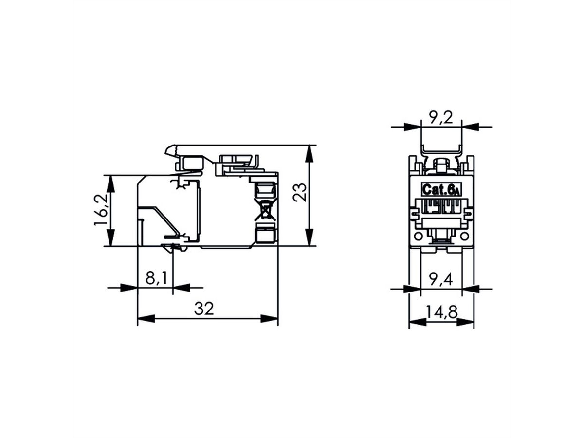 TELEGÄRTNER AMJ-SL module Cat.6A (Klasse EA) (volgens ISO/IEC), 2 st.