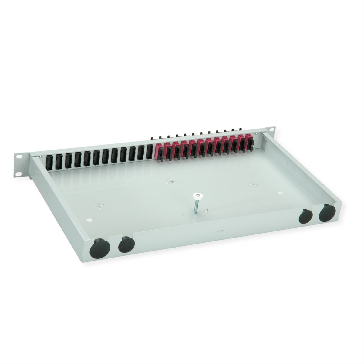 TELEGÄRTNER BASIS eco LWL-Panel mit Kupplungen, 12x SC Duplex, violett, OM4