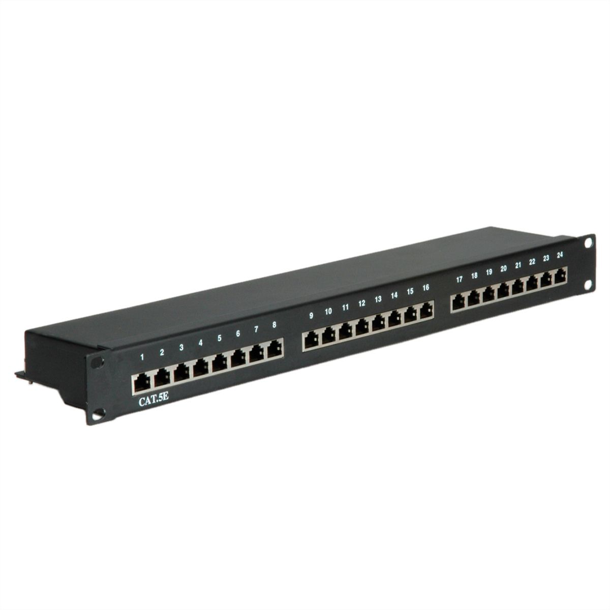 VALUE Cat.5e (Class D) 19" Patch Panel, 24 Ports, STP, black