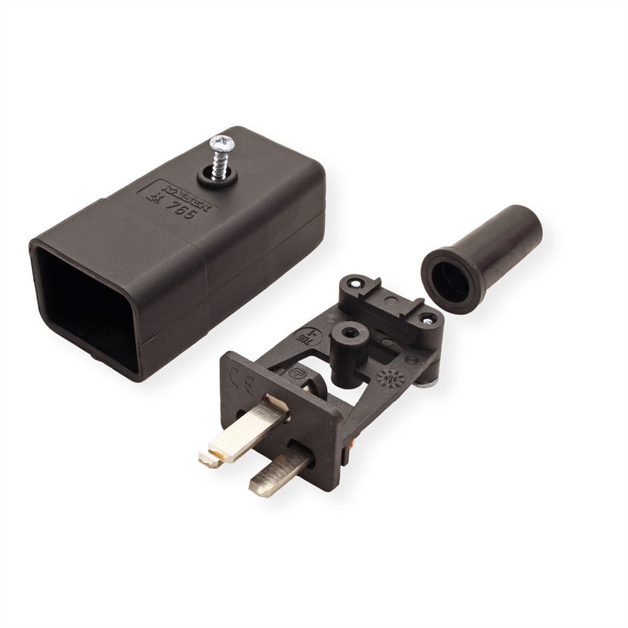 BACHMANN stekker voor koude apparaten IEC320 C20 16A/250VAC, Schroefaansluiting, zwart