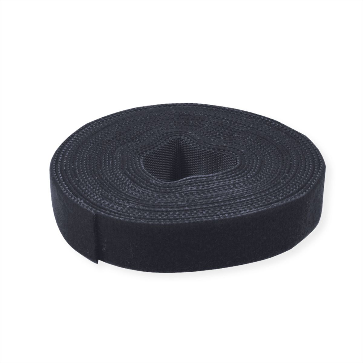 VALUE Klittenband op rol, 10mm, zwart, 25 m