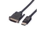 ROLINE DisplayPort Kabel DP Male - DVI Male (24+1), LSOH, zwart, 3 m