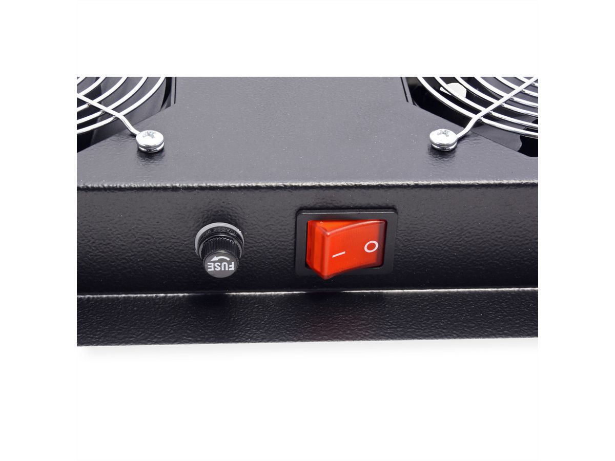 ROLINE 19-inch roof-mounted fan unit 4 fans, Thermostat black