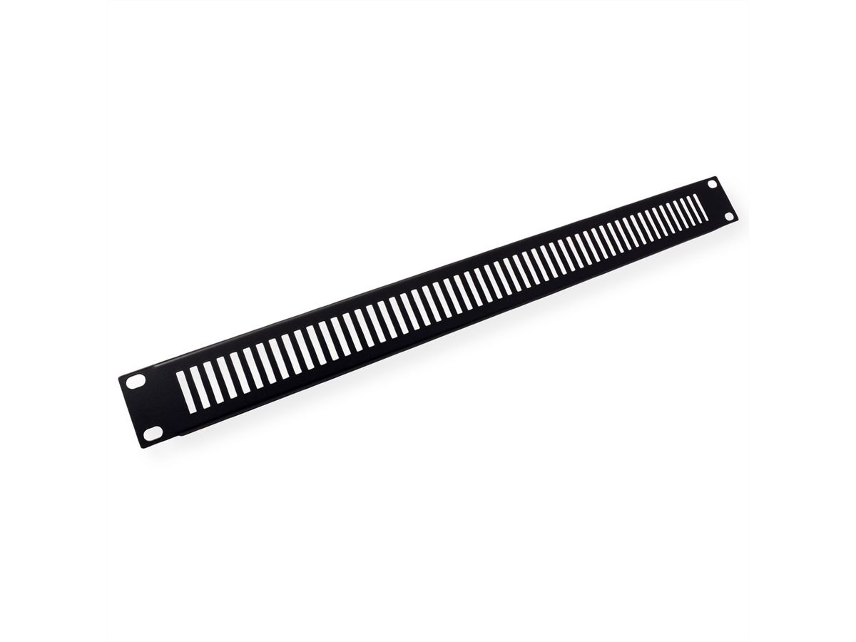 19” Rack Front Ventilation Panel, 1U, Metal, RAL 9005 black