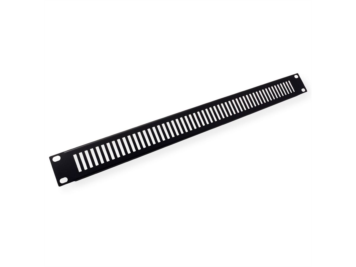 19” Rack Front Ventilation Panel, 1U, Metal, black