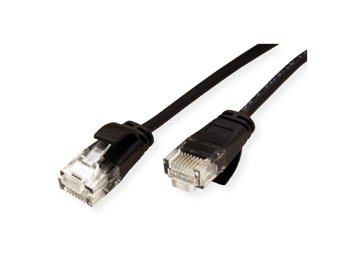 ROLINE UTP Data Center Patchkabel Cat.6A (Class EA), LSOH, extra dun, zwart, 2 m