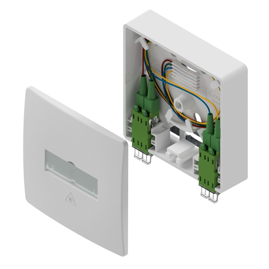 d.center® Gf-TA 42, pre-assembled, 2x LCD/APC connectors, 2x LC/APC duplex cables, 40 m
